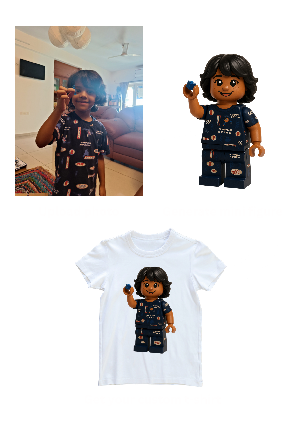 Upload a photo, get a minifigure, wear it on a t-shirt